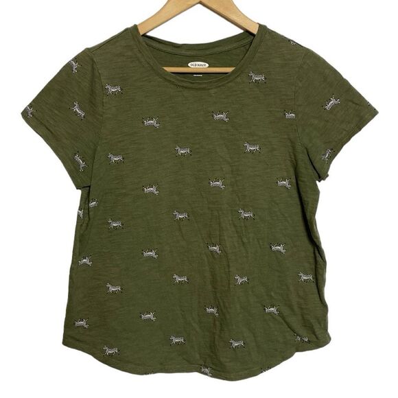 OLD NAVY Zebra Print Basic Tee Shirt - Picture 2 of 7